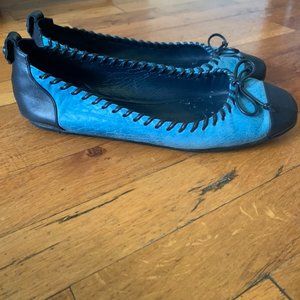 balenciaga paris turquoise flat womens size 41